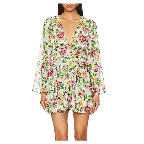 misa kaia floral chiffon mini dress kaia mini dress KAIA DRESS
